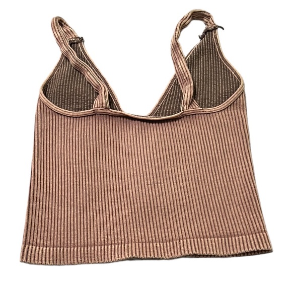 NWOT Free People Intimately Washed Seamless Crop Top XS/S Washed Brown - Picture 4 of 6